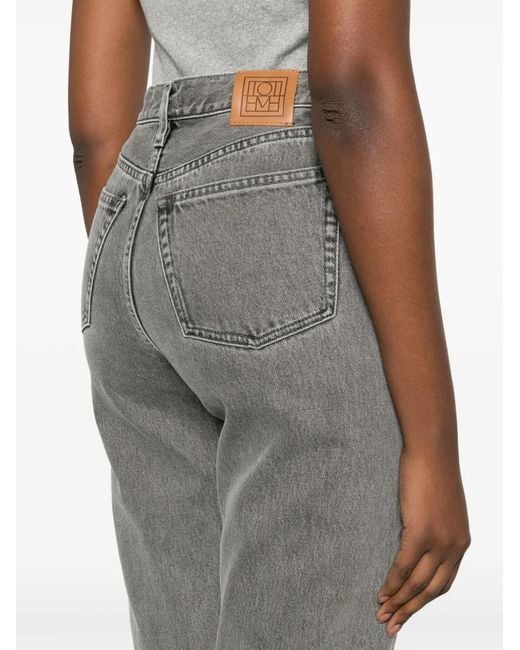 Totême Gray Twisted Seam Straight-Leg Jeans