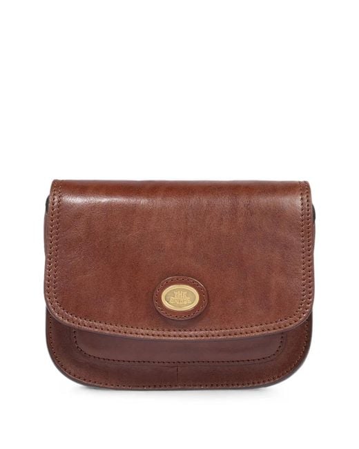 The Bridge Brown Compartmented Leather Cross Body Bag