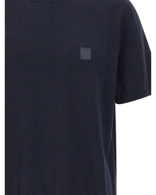 Boss Blue T-Shirt Kanacho À Patch Logo for men