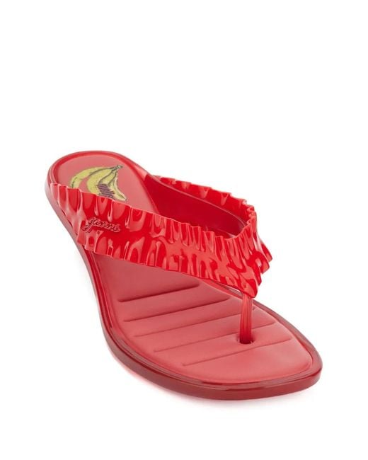Ganni Red X Melissa Thong Kitten Heels