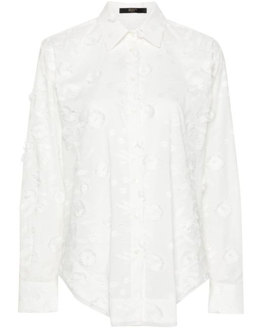 Camicia con ricamo a fiori di Seventy in White