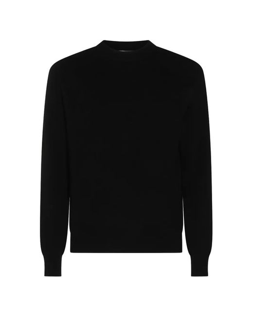 Malo Black Ribbed-Knit Cashmere Sweater for men