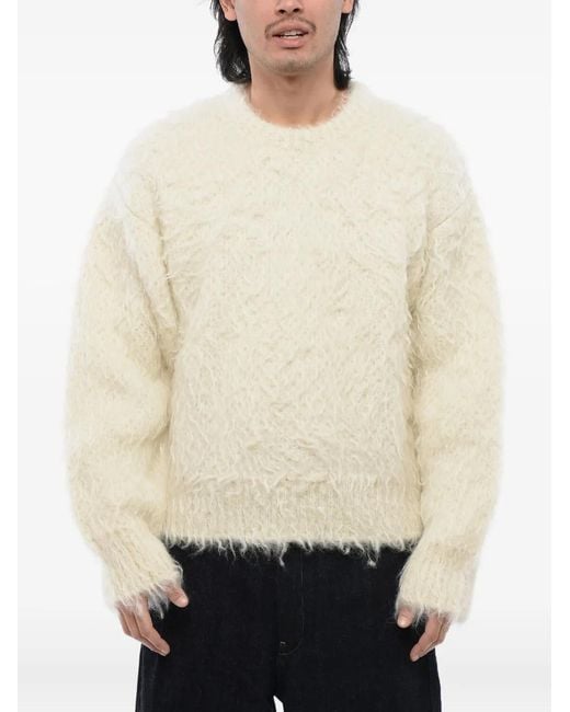 Jil Sander Natural Brushed Crew Neck Sweater for men
