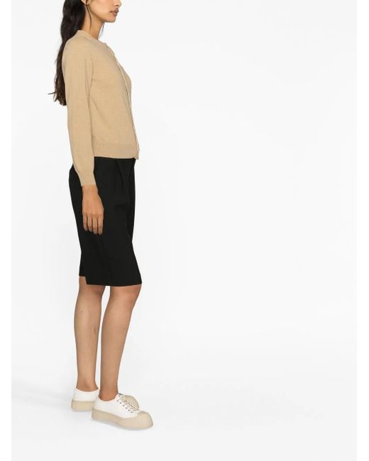 COMME DES GARÇONS PLAY Natural Embroidered Heart Wool Cardigan