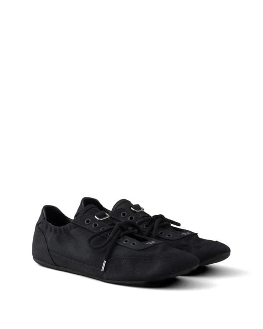 Prada Black Collapse Canvas Sneakers for men