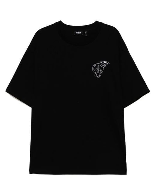 FIVE CM Black Embroidered T-Shirt for men
