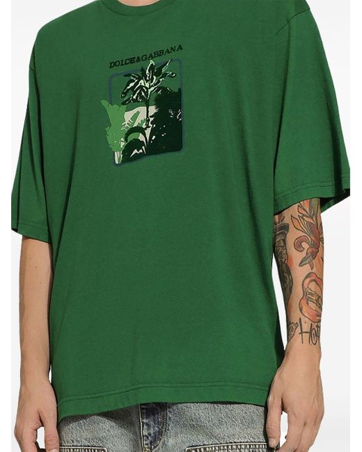 メンズ Dolce & Gabbana ツリープリント Tシャツ Green