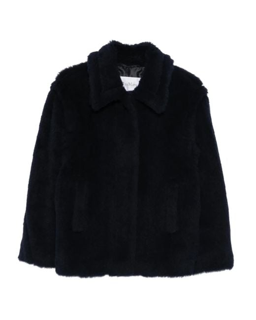 Max Mara Black "Mxmfuggito" Single Breasted Short Classic Coat