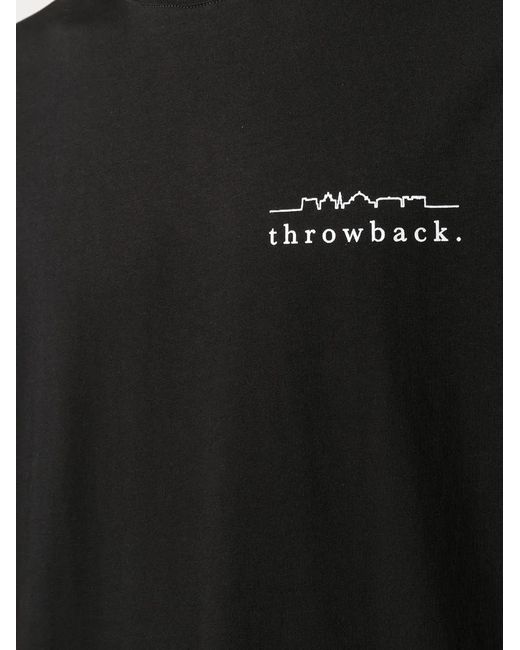 Throwback. Black Logo-Print Boxy T-Shirt for men