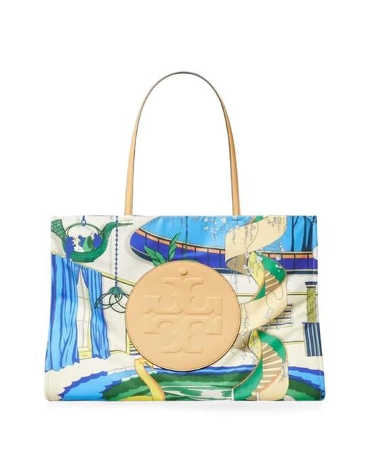 Tory Burch Blue Ella Printed Tote Bag