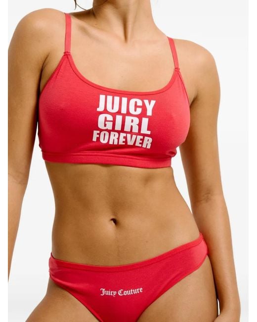 Juicy Couture Red Logo-Print Bralette