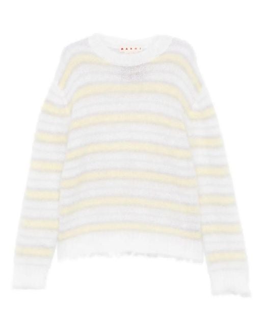 Maglione A Righe di Marni in White da Uomo