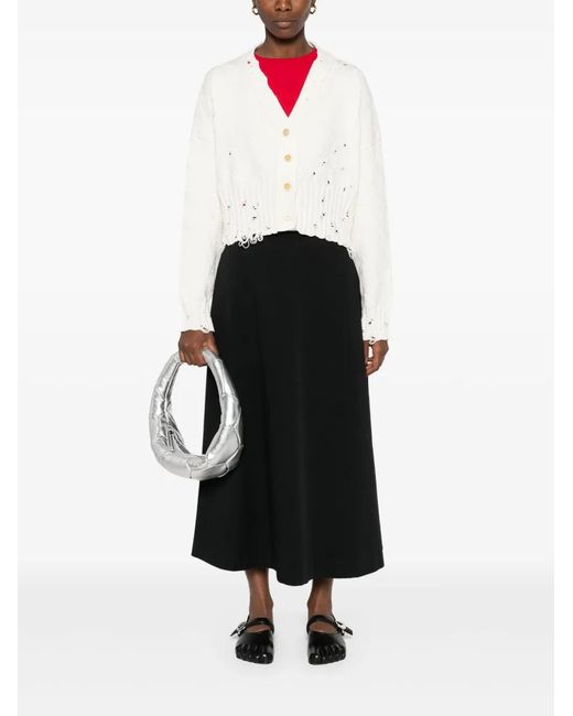 Marni White Patterned-Jacquard Cardigan