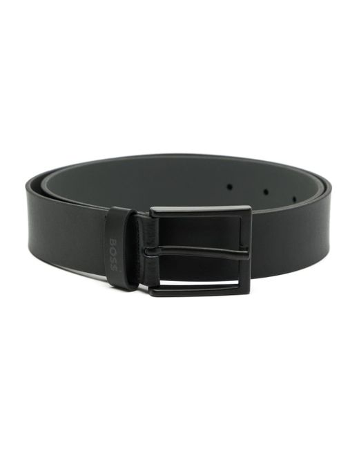 Boss Black Logo-deed Leather Belt for men