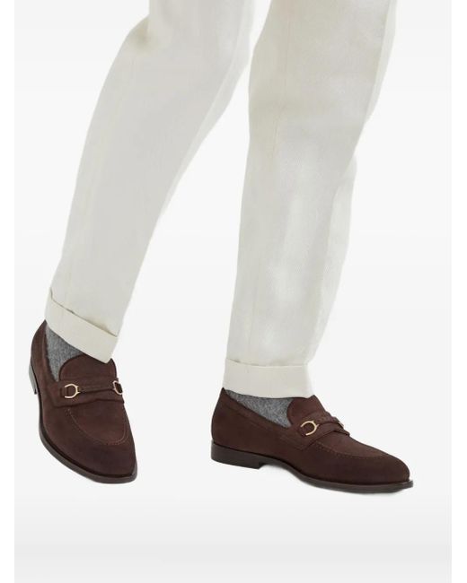 メンズ Brunello Cucinelli ホースビット ローファー Brown
