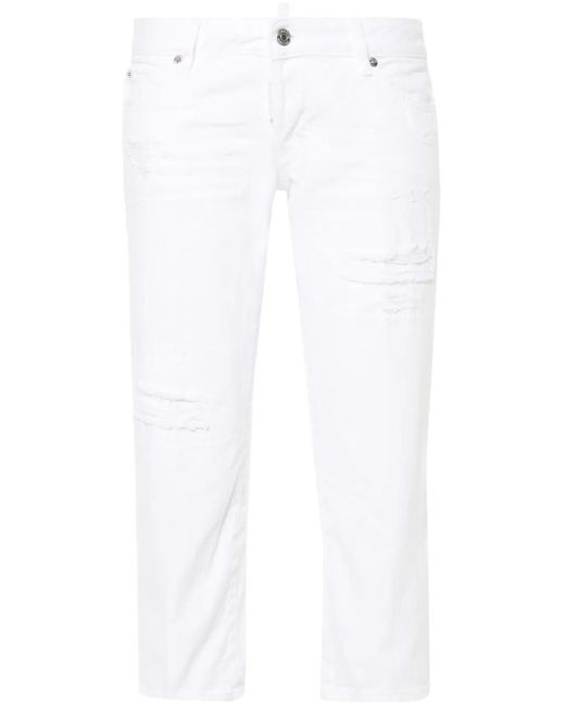 DSquared² Capri Cropped Jeans in het White