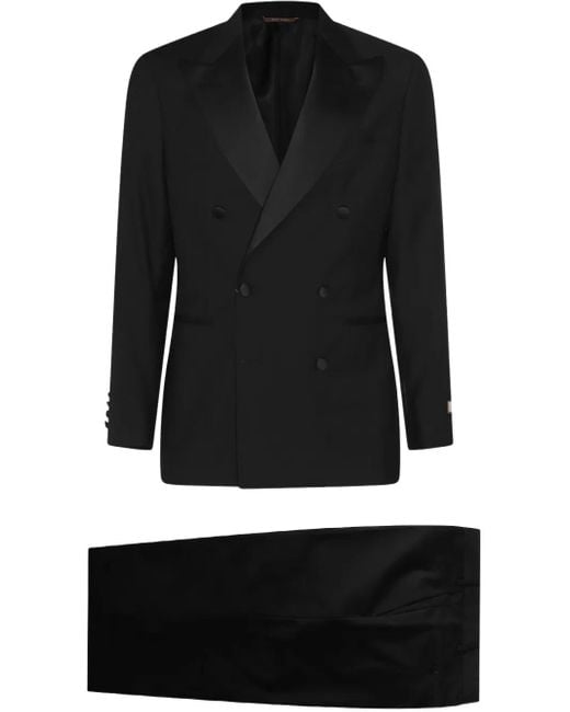 メンズ Canali ダブルスーツ Black