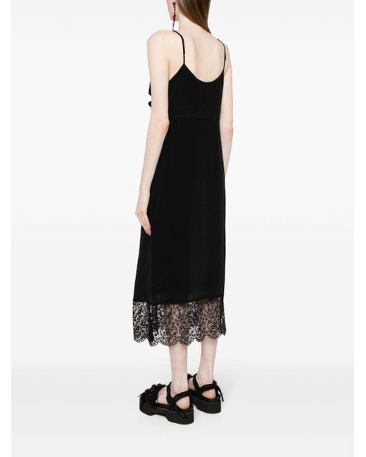 Simone Rocha Black Lace-trim Slip Dress