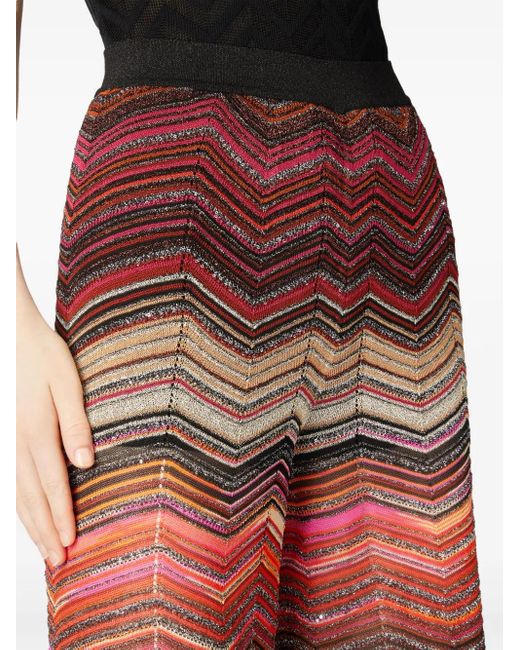 Missoni ジグザグパターン ワイドパンツ Red