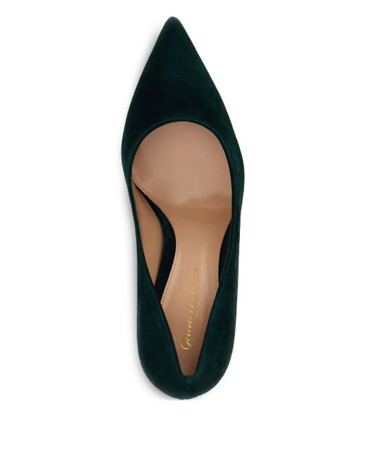 Gianvito Rossi Green 85Mm Texas Suede Pointed Pumps