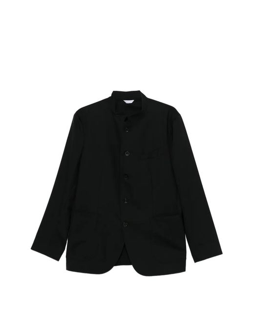 Boglioli Black Stand-Collar Button-Up Blazer for men