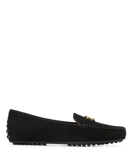 Ralph Lauren Black Barnsbury Suede Loafers