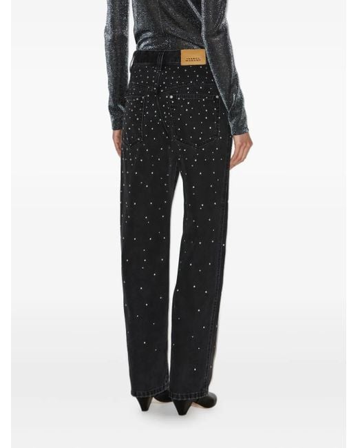 Isabel Marant Black Brinsa Gradient-Studded Jeans