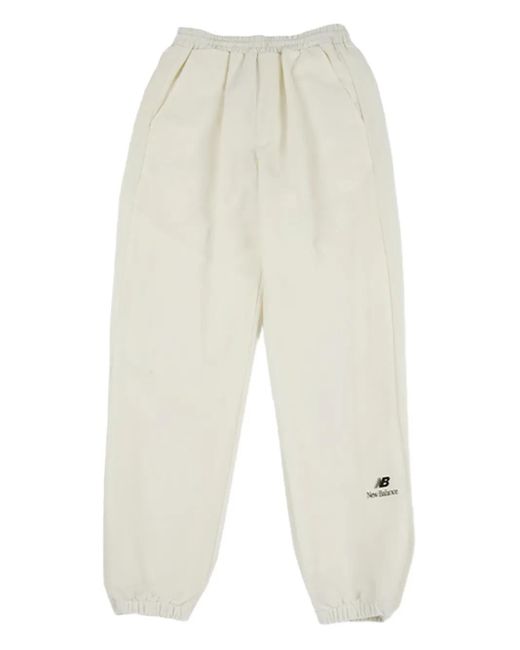 New Balance White Logo-Motif Track Pants for men