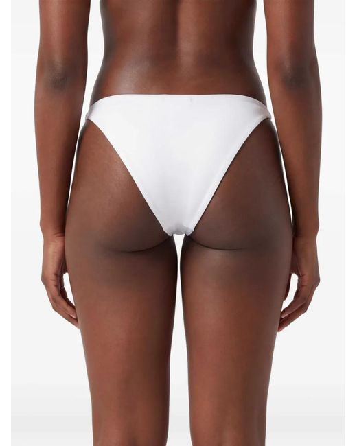 Philipp Plein White Swimwear Bottom Slip Crystal