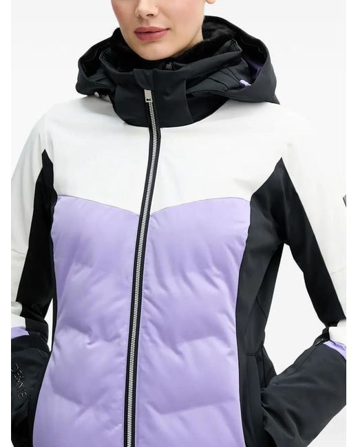 Descente Black Colour-Block Hooded Ski Jacket