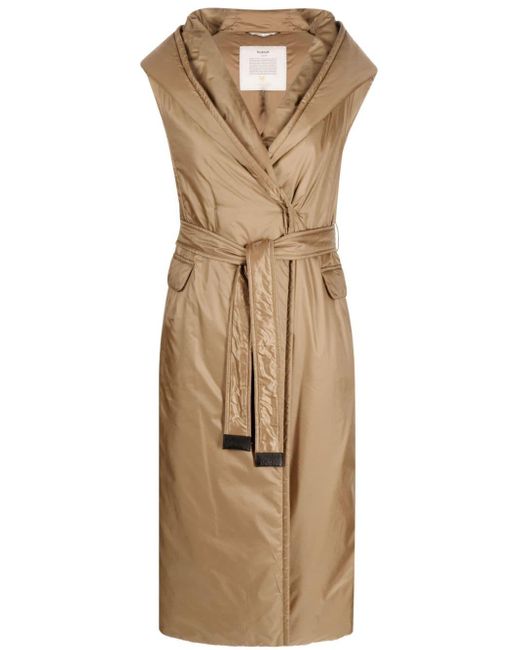 Max Mara Natural The Cube Picasso Sleeveless Belted Coat