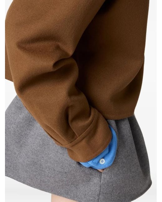 Miu Miu Gray Wool-Cashmere Mini Skirt