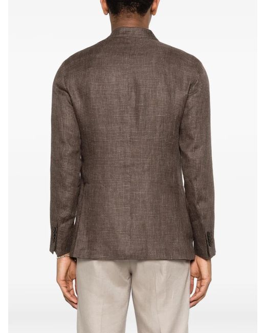 Chaqueta A Cuadros Con Botones Boglioli de color Brown