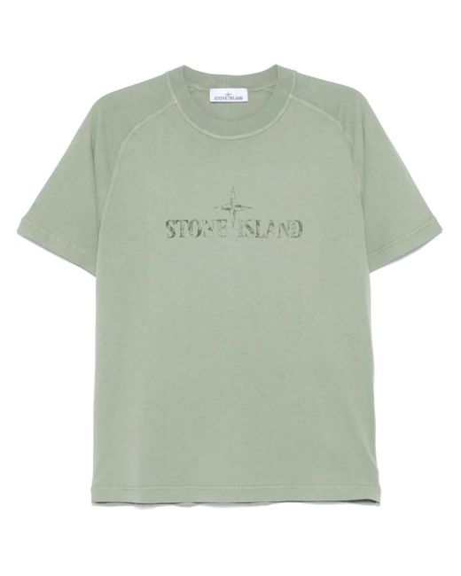 メンズ Stone Island コットン Tシャツ Green