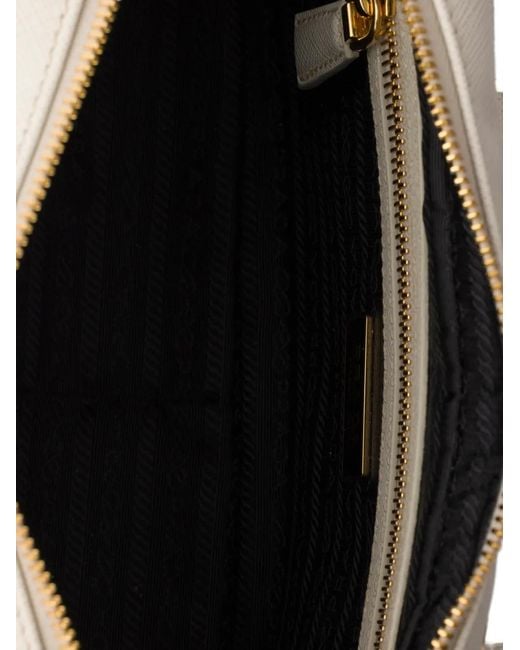 Prada White Small Saffiano Leather Top-Handle Bag