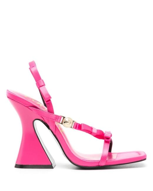 Sandalias con tacón de 110 mm Versace de color Pink