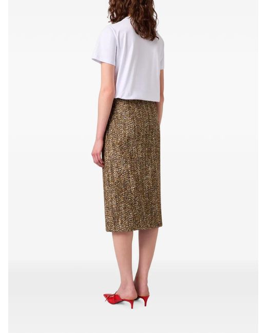 MSGM Natural Mittellanger Bleistiftrock