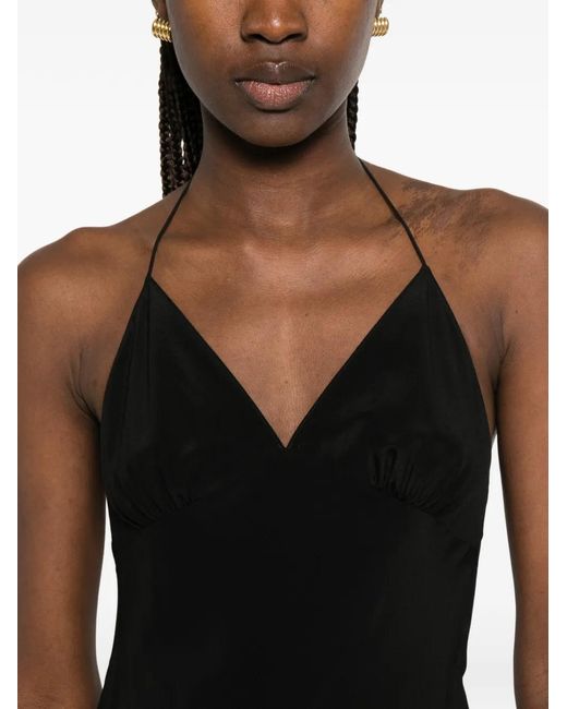 Matteau Black Low-Back Halterneck Maxi Dress