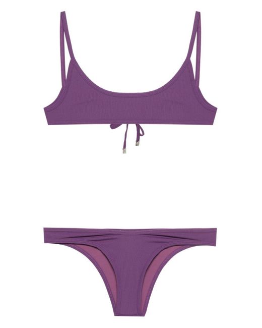 The Attico Fijngeribbelde Bikini in het Purple