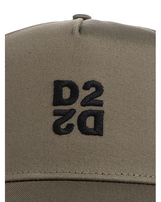 DSquared² Green Logo-Embroidered Distressed Baseball Cap for men