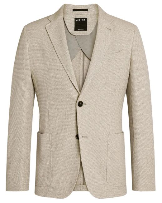 Zegna Natural Notch-Lapel Cotton Blazer for men