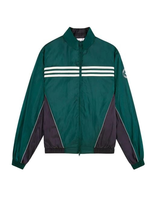 Adidas Green Three-Stripe Zip Jacket for men
