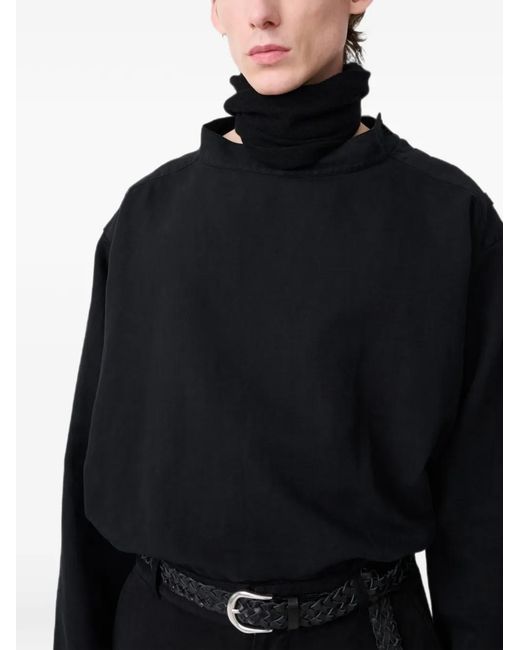 Studio Nicholson Black Holkham Shoulder-Button Shirt for men