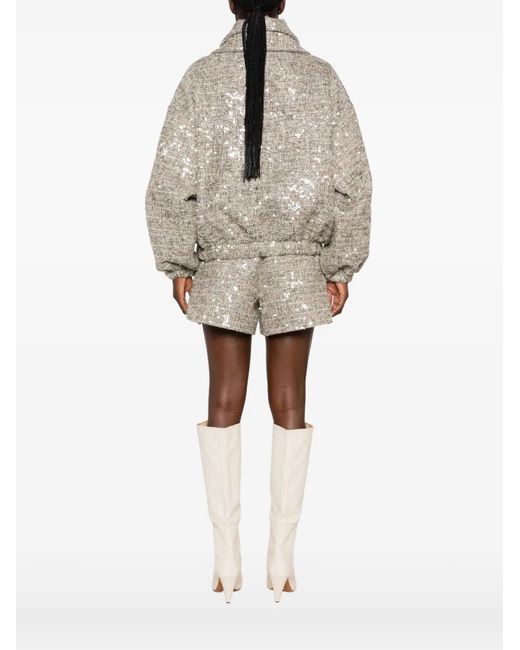 SIMONA CORSELLINI Gray Sequin-Embellished Jacket