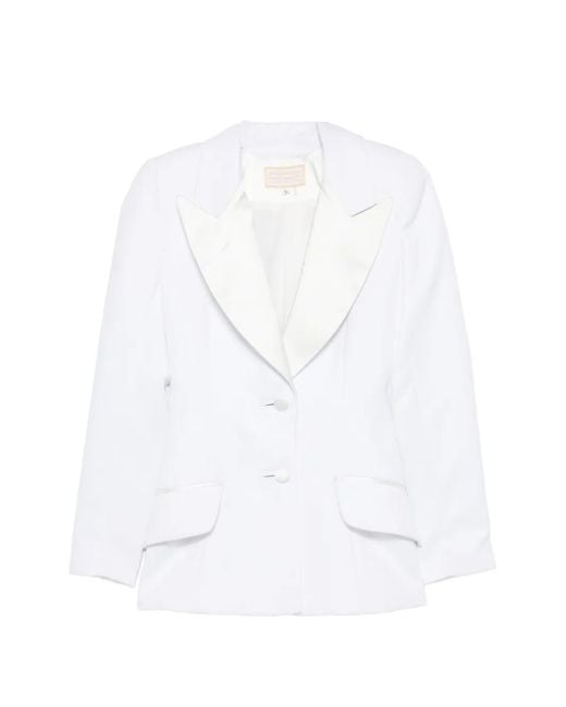 MITILIANE COUTURE White Peak-Lapel Blazer