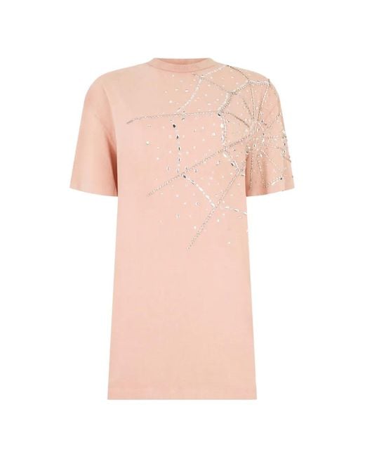 Philipp Plein Pink Mini Spiderweb-Strass Dress