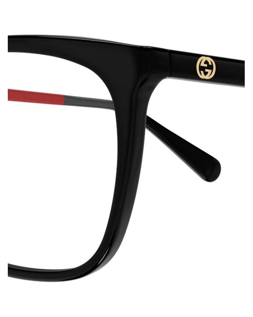 Gucci Black Rectangle-Frame Glasses
