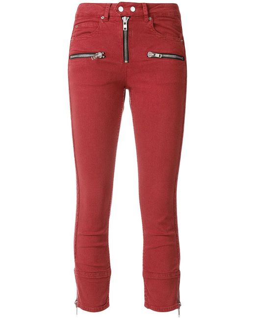Étoile Isabel Marant Red Pelona Biker Skinny Jeans
