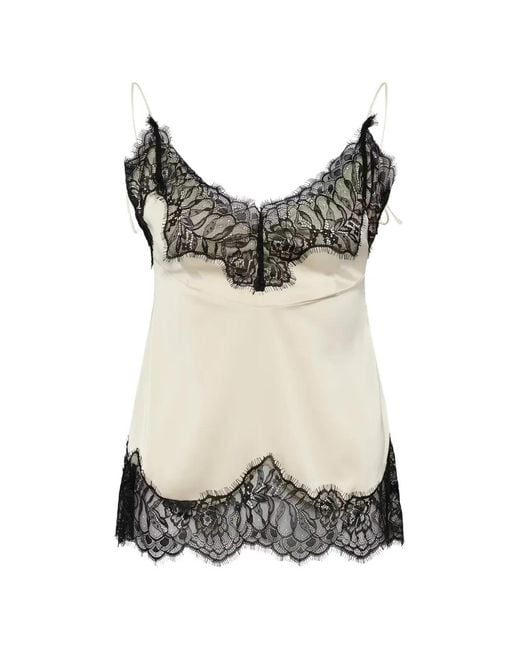 Gestuz Natural Lalou Lace-Trim Top