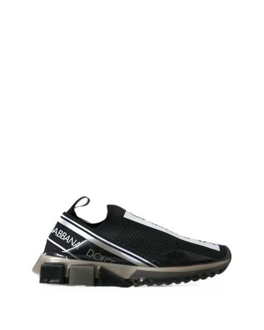 Dolce & Gabbana Black Sorrento Logo-Print Sneakers for men